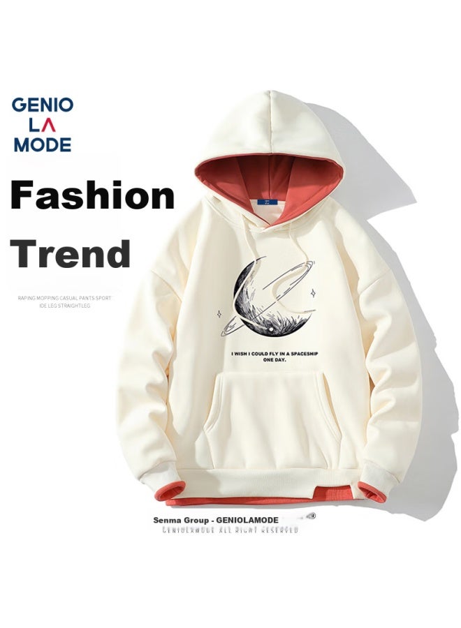Geniolamode Men's Hoodie, Korean Style Trendy Brand, Loose-fitting Casual Versatile Faux Two-piece Spring And Autumn Top - Image 1
