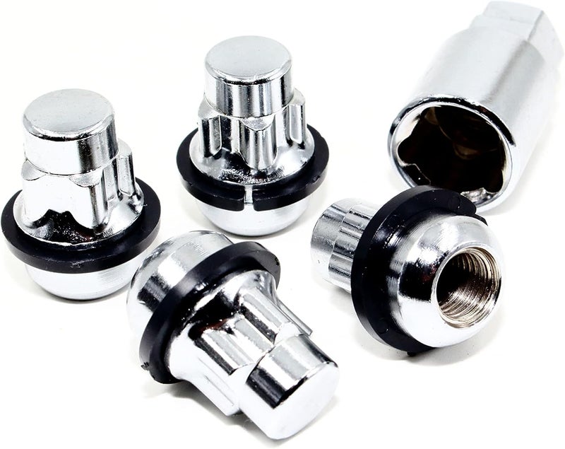 Veritek Performance Set of 4 12x1.5 Chrome Radius Ball Seat Wheel Locks for Honda Acura - Image 1