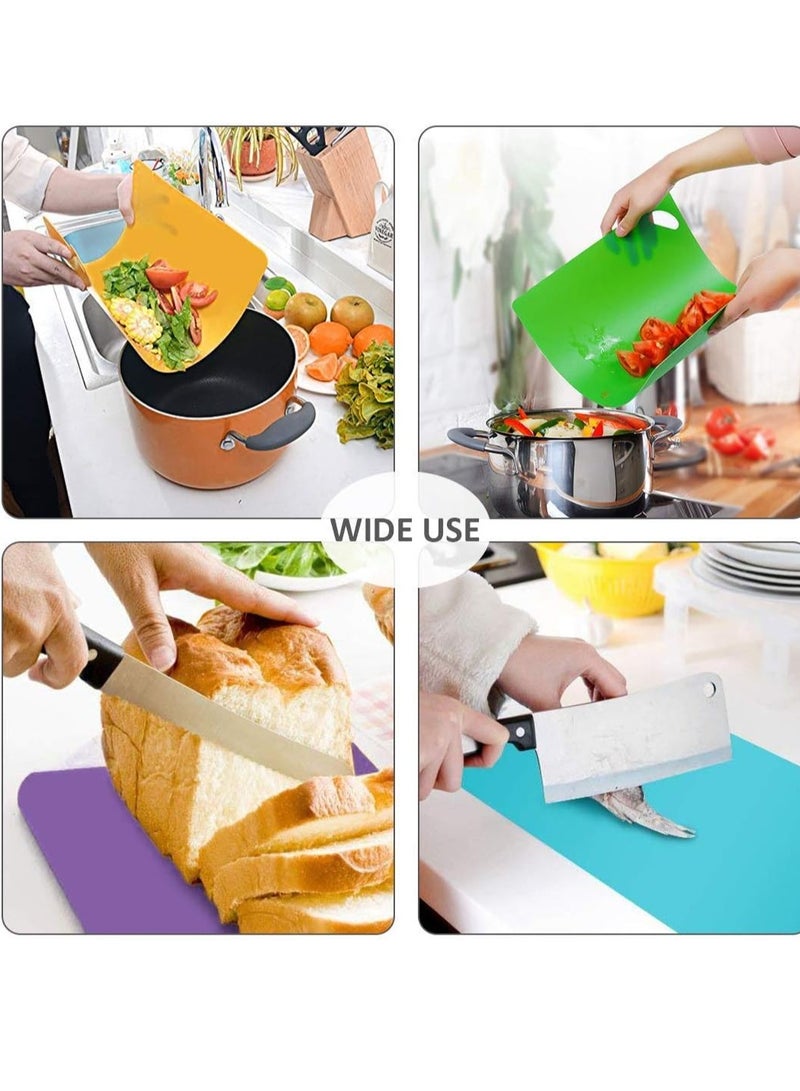 Mmmon 6Pack Set Cutting Board Mats Set,Extra Thick Flexible Plastic Kitchen Chopping Board,Colored Mats with Food Icons Easy-Grip Handles,Dishwasher Safe - Image 4
