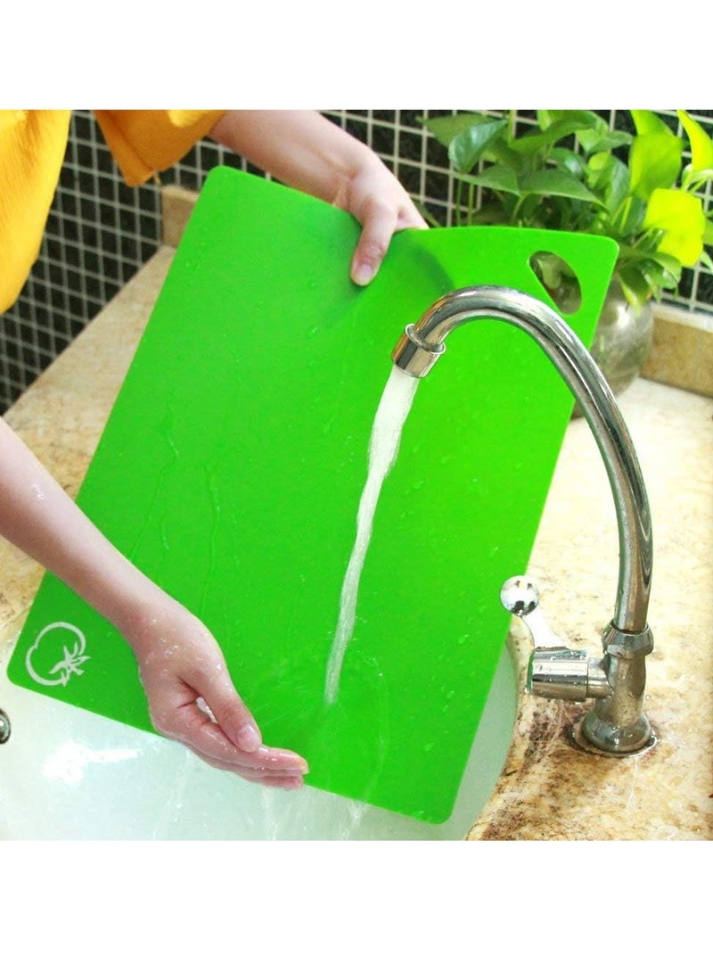 Mmmon 6Pack Set Cutting Board Mats Set,Extra Thick Flexible Plastic Kitchen Chopping Board,Colored Mats with Food Icons Easy-Grip Handles,Dishwasher Safe - Image 5