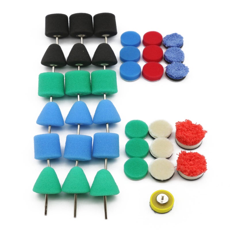 Mini Polishing Pad 3 Inch - Fixed Rolling Bearing Spindle Structure For High-Speed Operation, Self-Locking Button For Easy Head Replacement Polish Pad For Car Headlights, Fog Lights, Hard-To-Reach Sma - Image 1