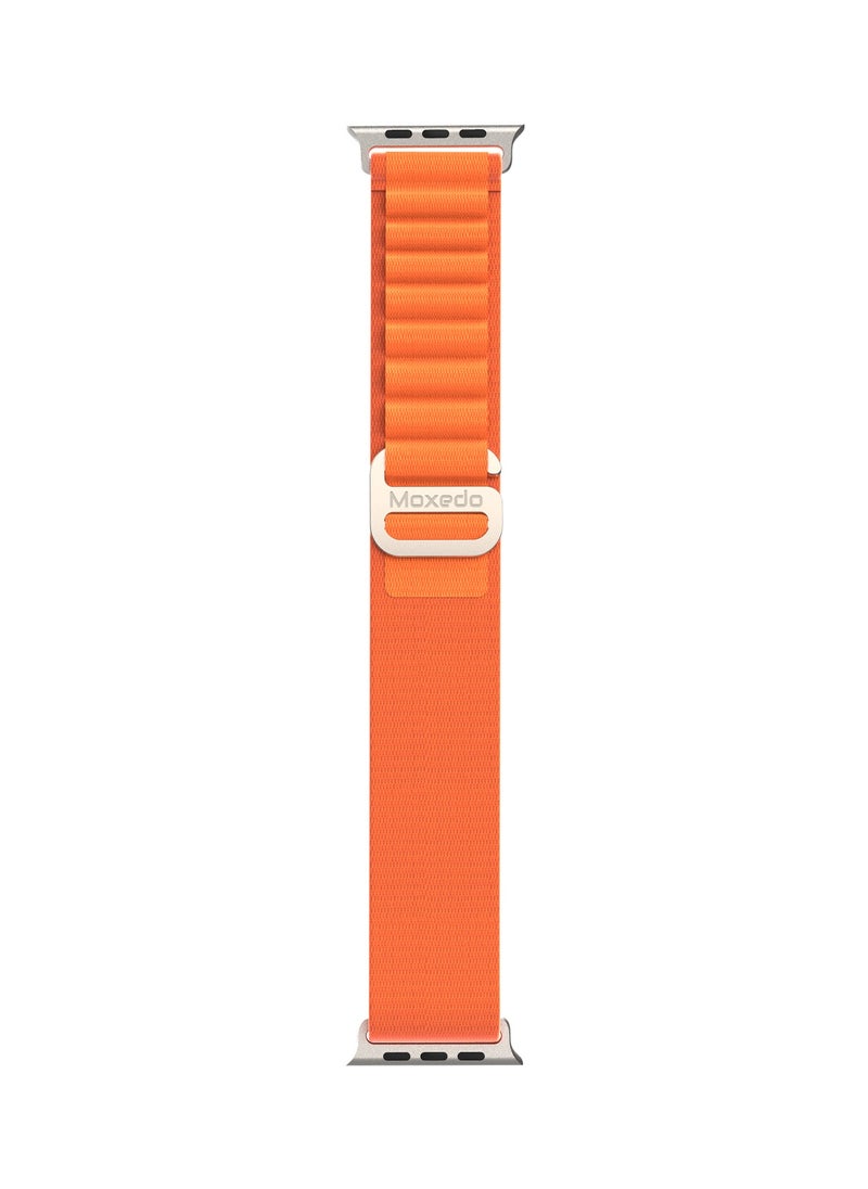 Moxedo Moxedo Alpine Loop Watch Band Adjustable Sports Nylon Woven with Titanium G-Hook Strap Compatible with Apple Watch Band Series 8,7,6,5,4,3,2,1,SE Ultra design for 44mm,45mm,49mm (Orange)  - Image 1