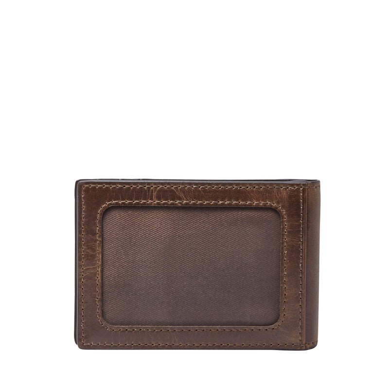 Fossil Men's Derrick Leather Slim Minimalist Magnetic Money Clip Bifold Front Pocket Wallet, Dark Brown, (Model: ML3684201) - Image 3