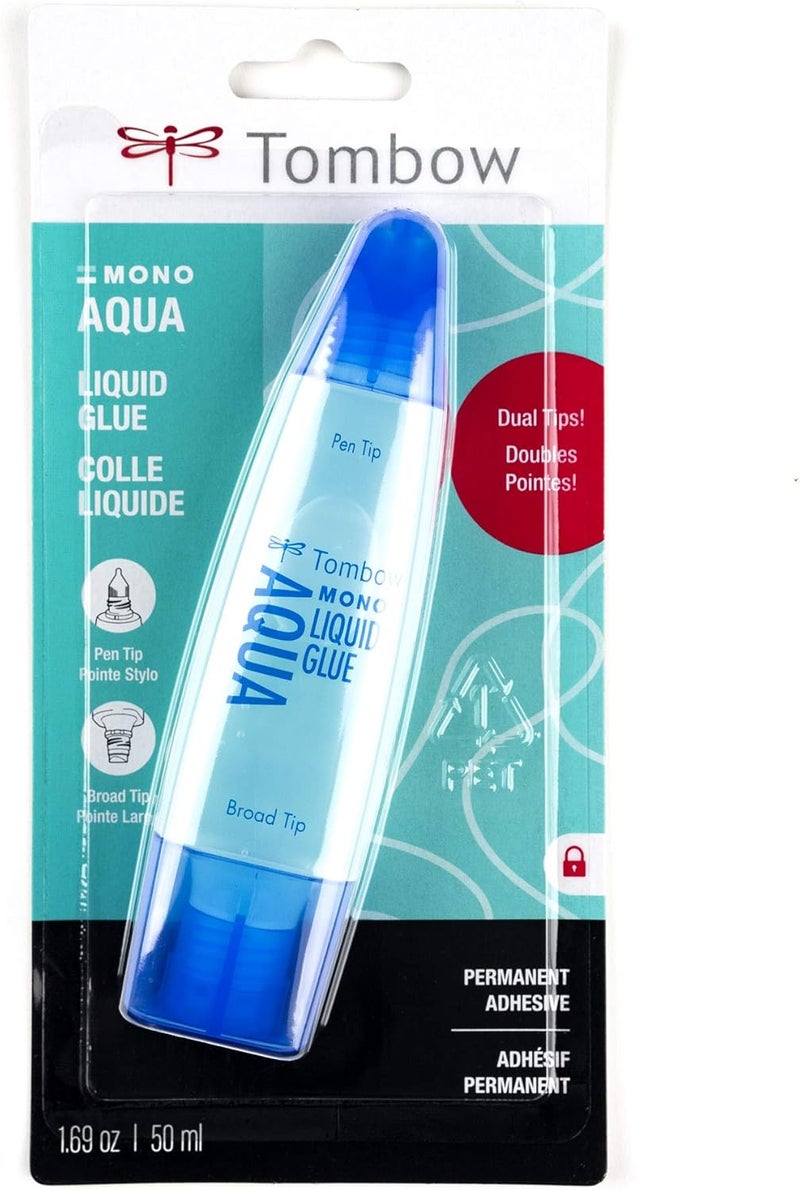 Tombow Tombow 52180 MONO Aqua Liquid Glue 169 Ounce 1Pack Dual Tip Dispenser for Precise to Full Coverage Application that Dries Clear - Image 2