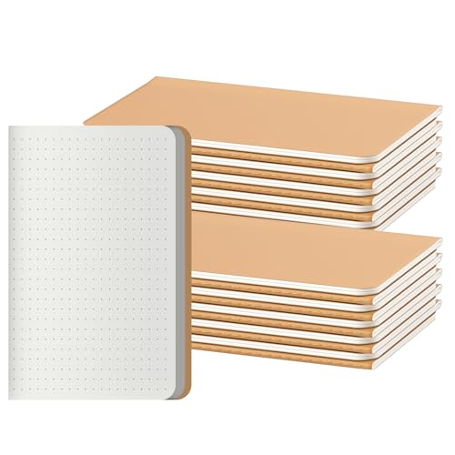 XYark 20 Pack Dot Grid Small Pocket Notebook Journals Bulk with Thick Dotted Paper, 60 Pages, 5.5x3.5 inch, A6 Size, Kraft Cover, Diary Writing Sketchbook Subject Notebooks Planner - Image 1
