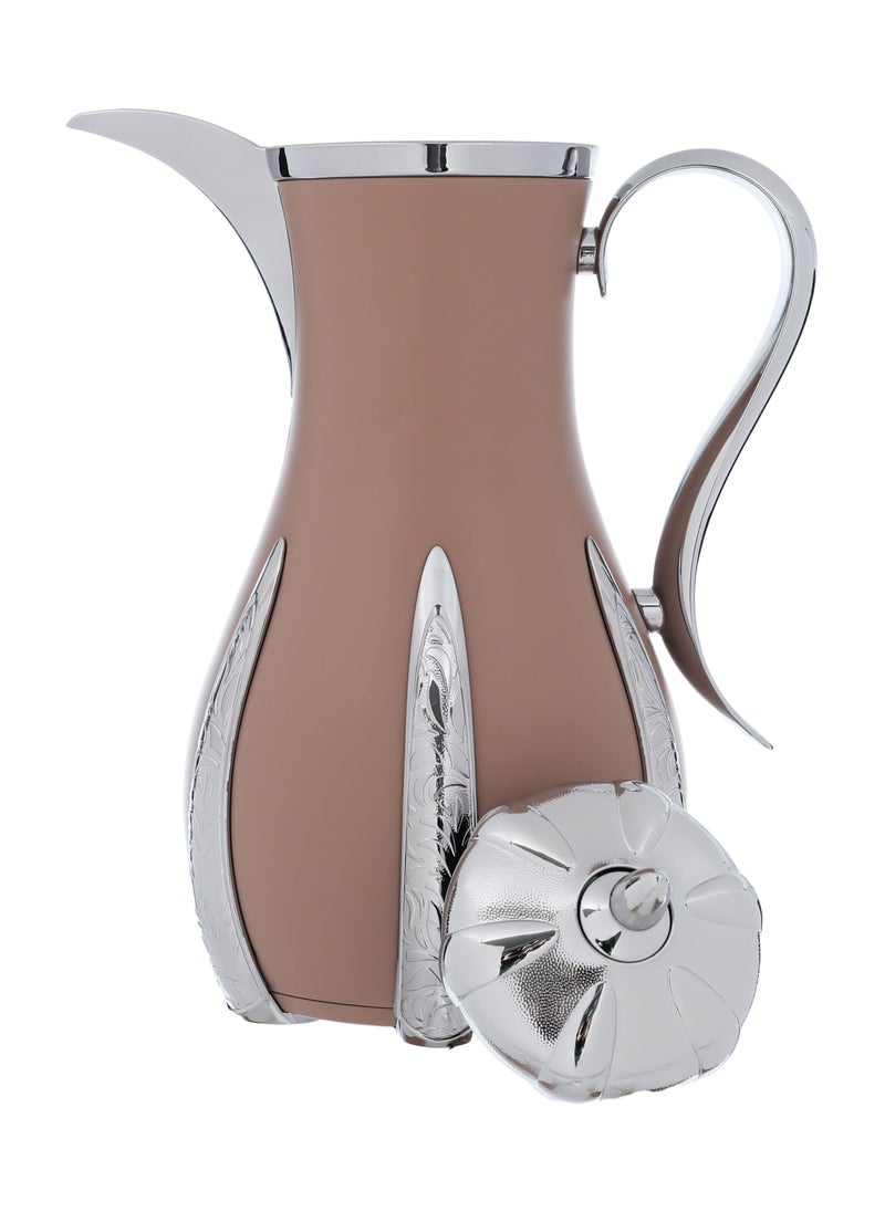 Alsaif Gallery Light Brown Silver Sana Thermos Set, 2 Pieces  - Image 2