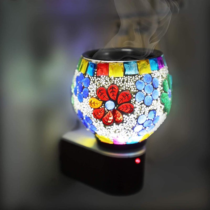 Spefez Kapoor Dani Electrical Camphor Diffuser Glass with OnOff Switch to Toggle Between Burner and Lamp Aroma Burner Electric for HomeOfficeTample1 PISMulti Design