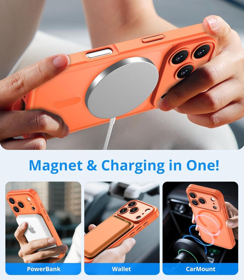 Vansdon Magnetic for iPhone 17 Pro Case with 1 Protective Glass, Compatible with Magsafe, Military Standard Drop Protection, Translucent Matte Back, Shockproof Mobile Phone Case for iPhone 17 Pro - Image 3