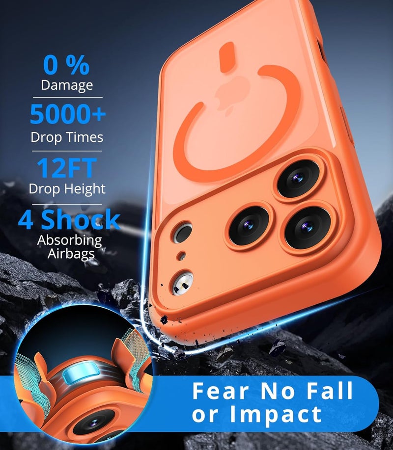 Vansdon Magnetic for iPhone 17 Pro Case with 1 Protective Glass, Compatible with Magsafe, Military Standard Drop Protection, Translucent Matte Back, Shockproof Mobile Phone Case for iPhone 17 Pro - Image 2