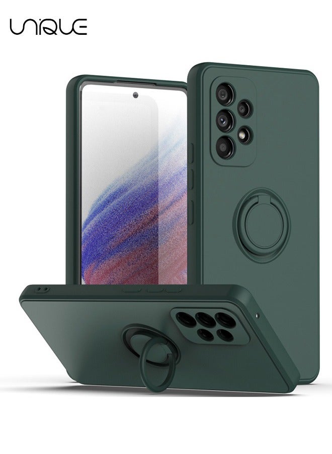 يونيك متوافق مع سامسونج جالاكسي A53 5G جراب ، مع مسند دائري للنساء الرجال لينة سيليكون TPU المضادة للصدمات غطاء حماية ضد الصدمات مع حماية الكاميرا لسامسونج جالاكسي A53 5G 6.5 بوصة - أخضر - Image 1