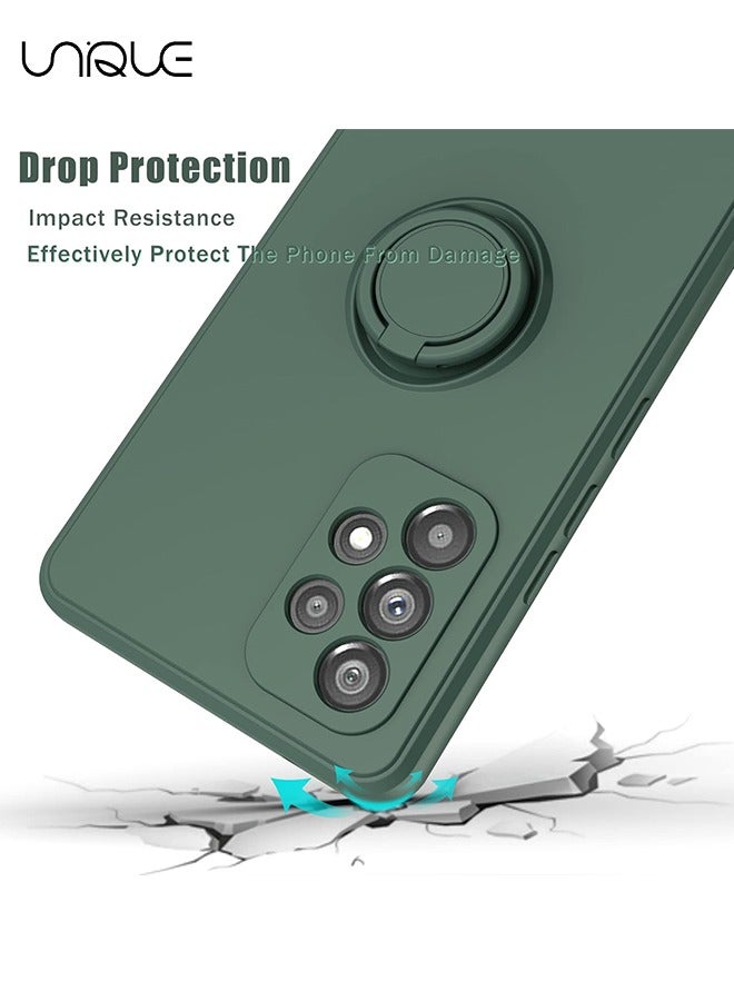 يونيك متوافق مع سامسونج جالاكسي A53 5G جراب ، مع مسند دائري للنساء الرجال لينة سيليكون TPU المضادة للصدمات غطاء حماية ضد الصدمات مع حماية الكاميرا لسامسونج جالاكسي A53 5G 6.5 بوصة - أخضر - Image 2