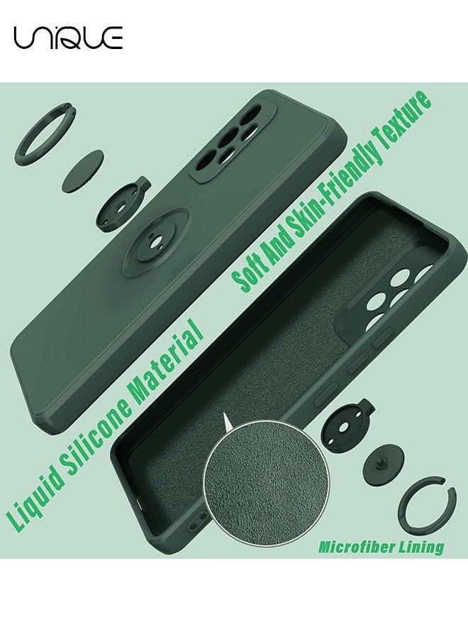 يونيك متوافق مع سامسونج جالاكسي A53 5G جراب ، مع مسند دائري للنساء الرجال لينة سيليكون TPU المضادة للصدمات غطاء حماية ضد الصدمات مع حماية الكاميرا لسامسونج جالاكسي A53 5G 6.5 بوصة - أخضر - Image 4