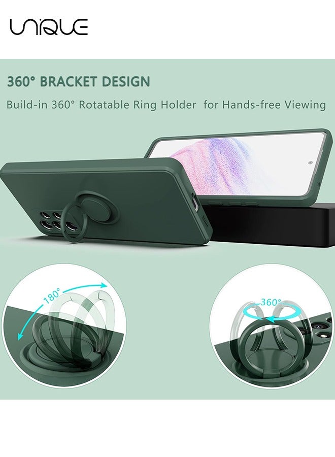 يونيك متوافق مع سامسونج جالاكسي A53 5G جراب ، مع مسند دائري للنساء الرجال لينة سيليكون TPU المضادة للصدمات غطاء حماية ضد الصدمات مع حماية الكاميرا لسامسونج جالاكسي A53 5G 6.5 بوصة - أخضر - Image 5