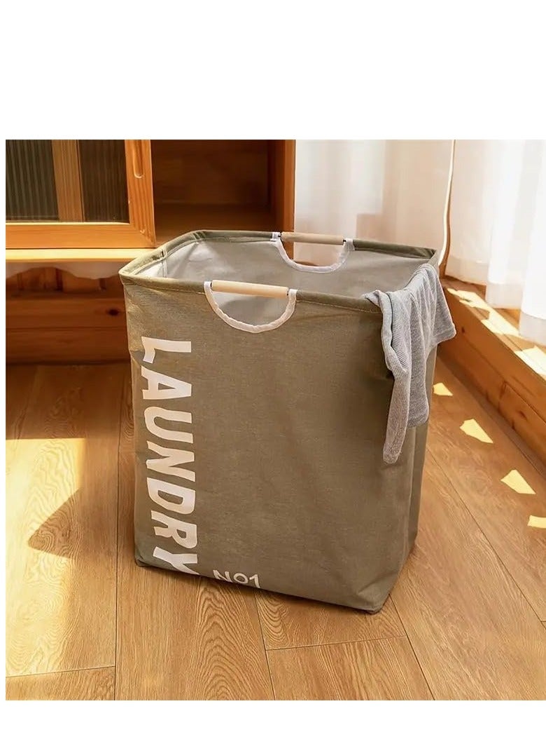 Portable Folding waterproof Fabric Laundry Basket - Gray - Image 2