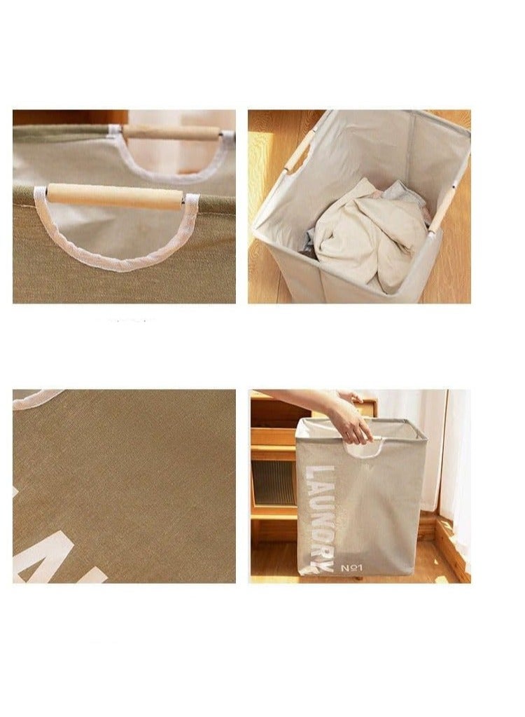 Portable Folding waterproof Fabric Laundry Basket - Gray - Image 3