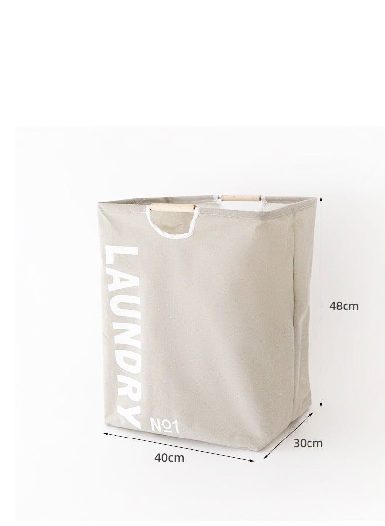 Portable Folding waterproof Fabric Laundry Basket - Gray - Image 4