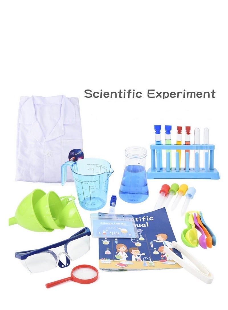 xppier Kids Science Experiment Kit with Goggles Scientist Coat Costume Laboratory Set Scientist Pretend Play Toys Educational Learning Scientific Toys for Party, Scientist Cosplay - Image 2