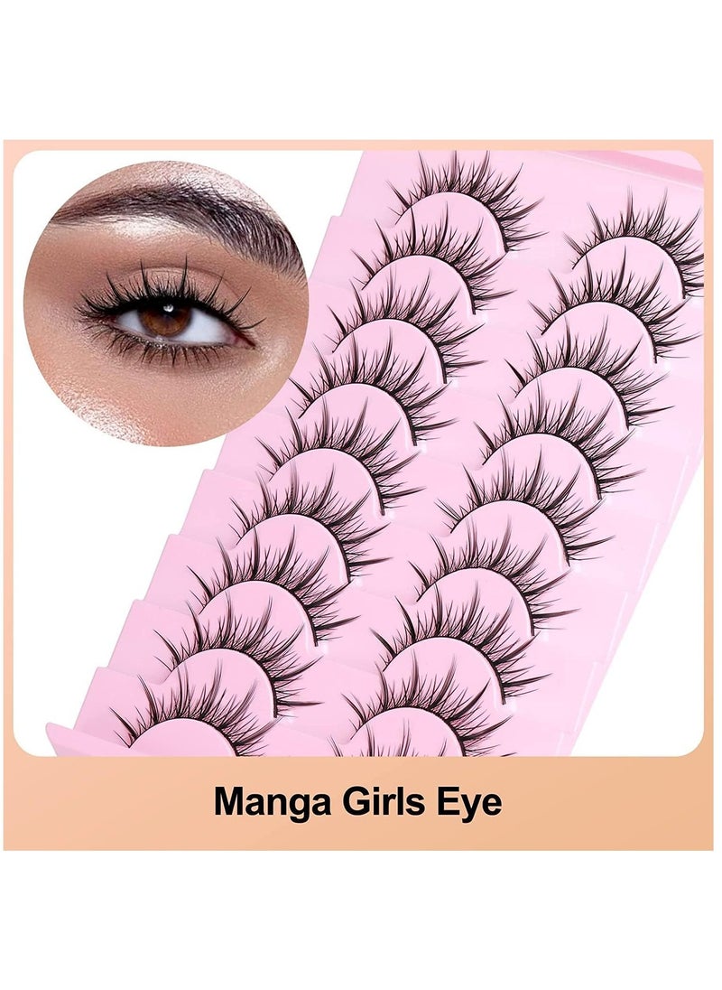KASTWAVE Fake Lashes, Fairy Manga Lashes Spiky Anime False Eyelashes 3D Natural Makeup Little Devil Fake Lashes 9 Pairs  - Image 5