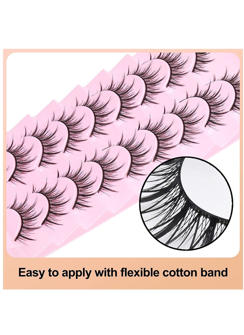 KASTWAVE Fake Lashes, Fairy Manga Lashes Spiky Anime False Eyelashes 3D Natural Makeup Little Devil Fake Lashes 9 Pairs  - Image 2