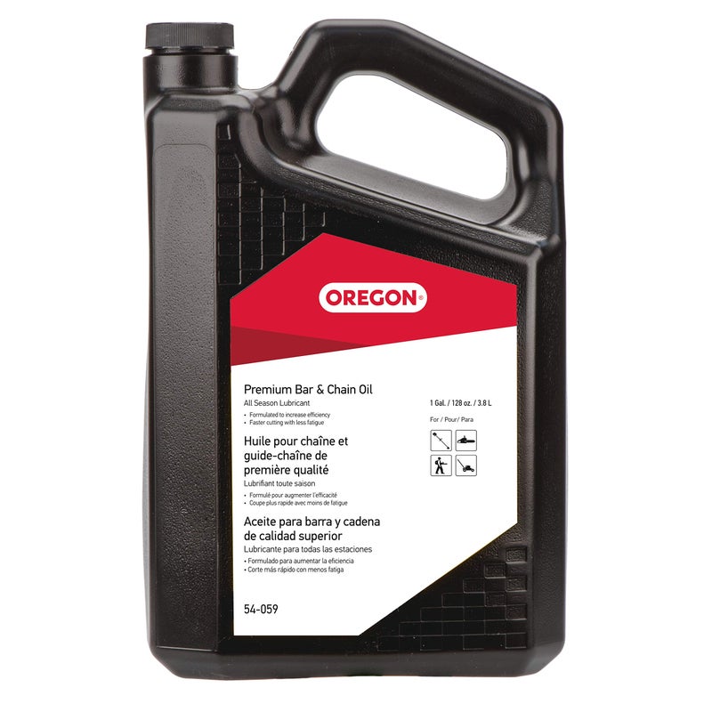 Oregon 54-059 Premium Bar and Chain Oil and Lubricant for Chainsaws, 1 Gallon Bottle (128 fl.oz / 4500 ml) - Image 1