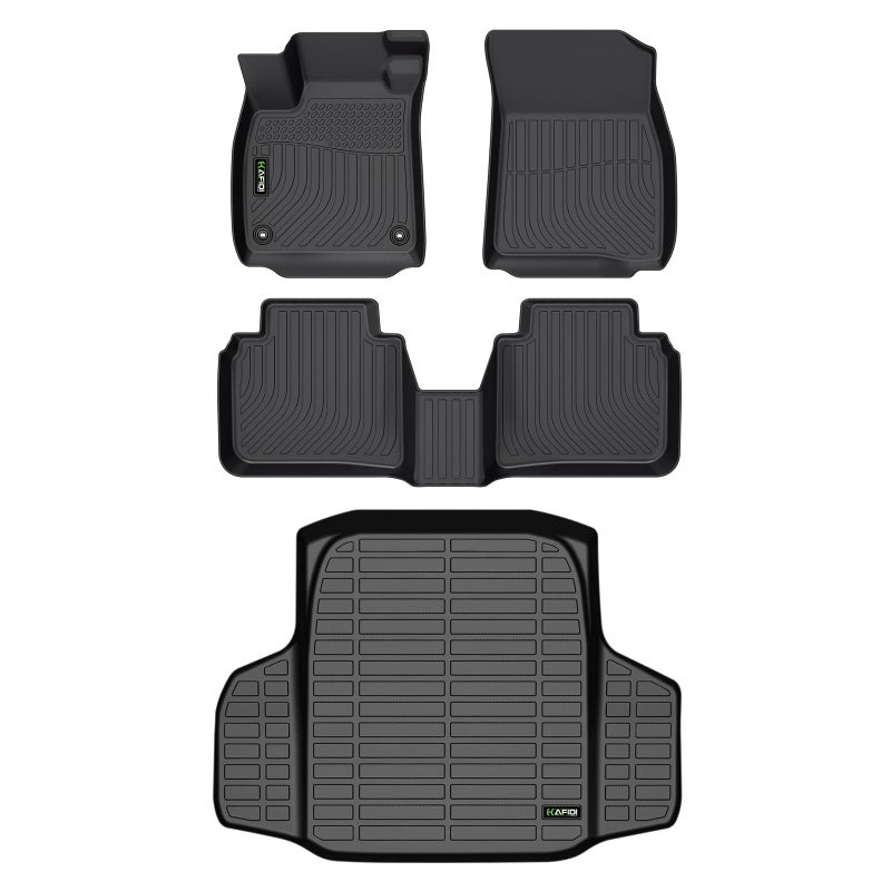 HAFIDIFloor Mats Cargo Liner Custom Set for Honda Accord 20232026 Include Hybrid All Weather Protection TPE Full Set Automotive Floor Liner Accessories Black