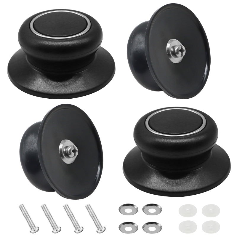 Yasdyri 4 PCS Pot Lid Top Replacement Knob Universal Pot Lid Knob Handle, Heat Resistant and Prevent Static Electricity, Universal Pot Lid Knob Top Replacement Pan Easy Installation - Image 1