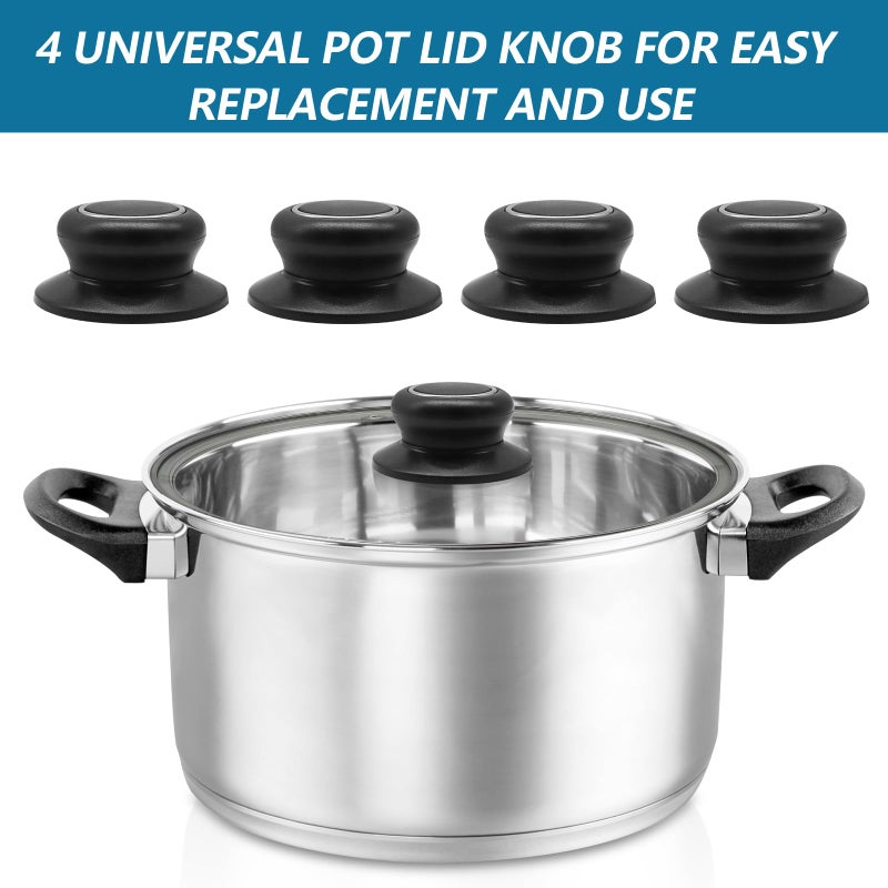 Yasdyri 4 PCS Pot Lid Top Replacement Knob Universal Pot Lid Knob Handle, Heat Resistant and Prevent Static Electricity, Universal Pot Lid Knob Top Replacement Pan Easy Installation - Image 5