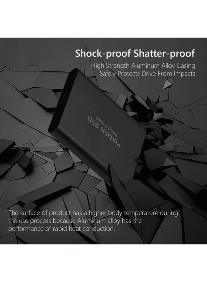 2TB Portable External Hard Drive, Mini SSD Hard Drives,Solid State External Drives,Computer Backup Drive,USB 3.1 to Type-C Support Data Storage Transfer for Windows XP PC Laptop and Mac(Black) - Image 3