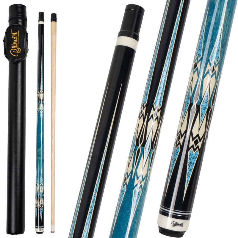 Pool Cue Stick Billiard Cue Sticks with Hard Case 2Pieces 58 Pool Table Sticks 13 mm Tip Pool Queue 1921 oz Pool Que Blue21oz