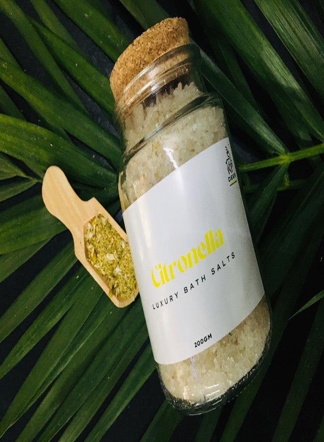 Deer ملح حمام DEER بالسترونيلا 200 جرام - نقع حمام فاخر مع زيوت أساسية وطبيعية | العلاج بالروائح وديتوكس الجسم | جرة زجاجية بغطاء من الفلين - Image 2