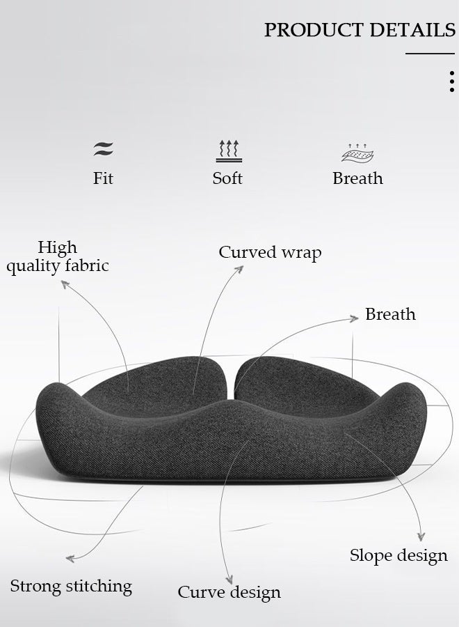 DUNISO وسادة مقعد من الإسفنج الذكي لكرسي المكتب ومقعد السيارة، وسادة عصعص ثابتة لتخفيف آلام عظم الذنب، تقليل ضغط عظم الذنب وتحسين الراحة، تخفيف آلام الورك وعرق النسا - Image 4