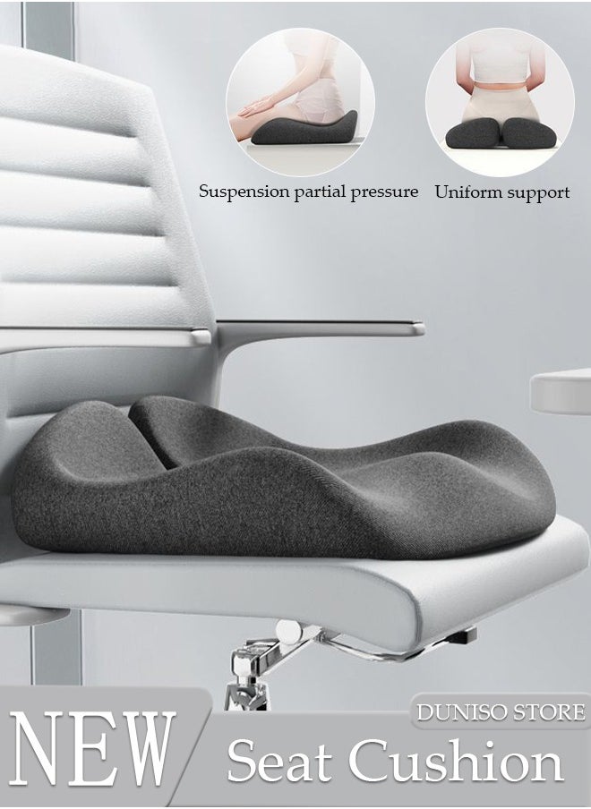 DUNISO Memory Foam Seat Cushion Pillow For Office Chair And Car Seat Firm Coccyx Pad For Tailbone Pain Relief Reduce Tailbone Pressure and Improve Comfort Orthopedic Sciatica Hip Pain Relief  - Image 1