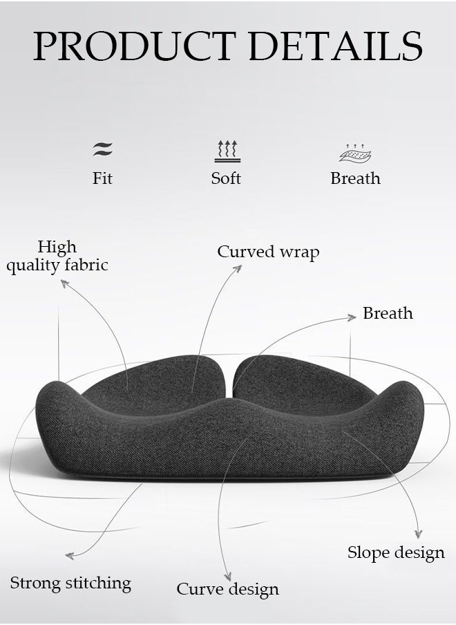 DUNISO Memory Foam Seat Cushion Pillow For Office Chair And Car Seat Firm Coccyx Pad For Tailbone Pain Relief Reduce Tailbone Pressure and Improve Comfort Orthopedic Sciatica Hip Pain Relief  - Image 2