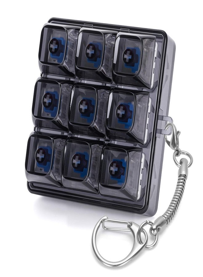 HOMQYTE Transparent Keyboard Fidget Toys for Adults Keyboard Clicker Button Keychain Sensory Toy for Office Stress Relief Autism (9IN1-Style B) - Image 1