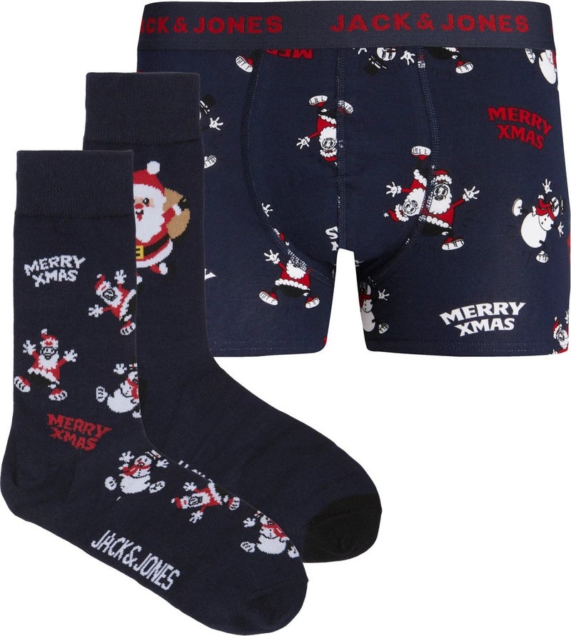 Navy Blue-Navy Blue Men's Boxer Socks Set 12246132