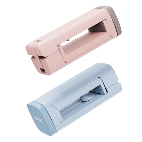 MiiKARE Travel Essentials Airplane Phone Holder, Universal Handsfree Phone Mount for Flying with 360 Degree Rotation, Travel Must Haves Phone Stand for Desk, Tray Table, Pink&Blue - Image 1