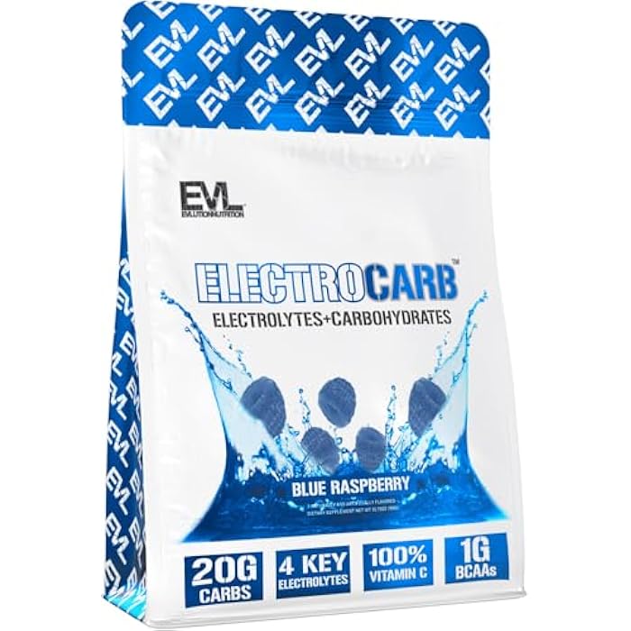 Evlution Nutrition ElectroCarb - Electrolytes + Carbohydrates - Hydration Support, Endurance & Muscle Recovery - 20g Carbs, 4 Key Electrolytes & 1g BCAAs - Blue Raspberry - 30 Servings - Image 4