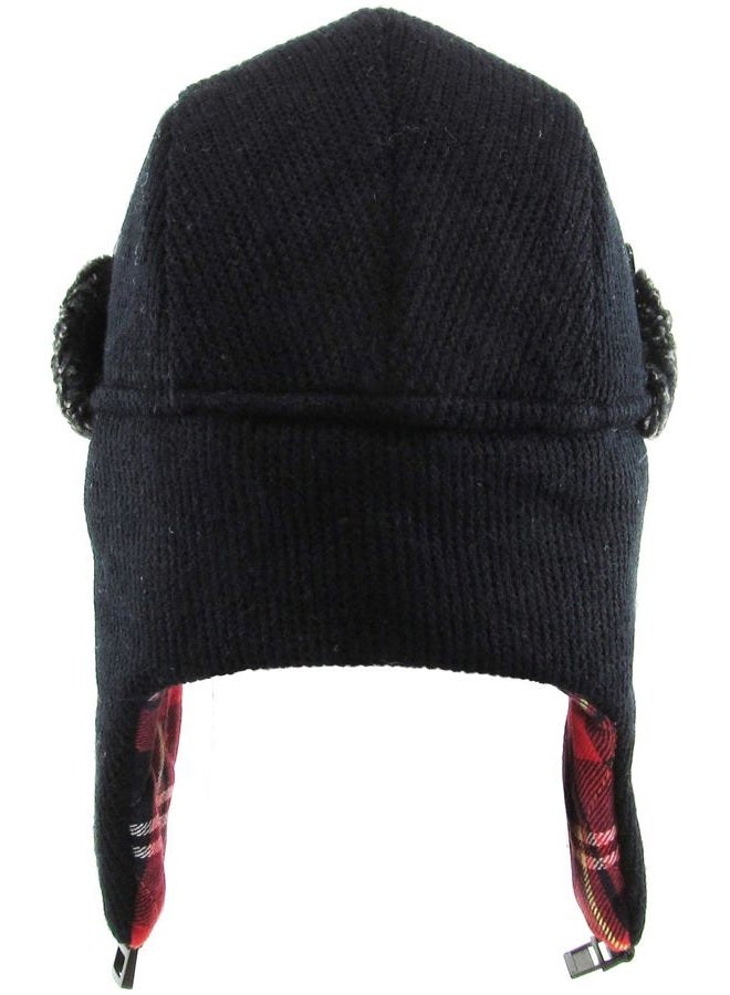 KBETHOS KBW-614 BLK Plaid Solid Aviator Trapper hat Trooper Ear Flaps Ushanka Eskimo Warm Winter Cold - Image 4