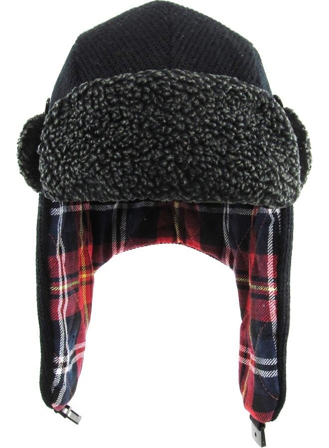 KBETHOS KBW-614 BLK Plaid Solid Aviator Trapper hat Trooper Ear Flaps Ushanka Eskimo Warm Winter Cold - Image 2