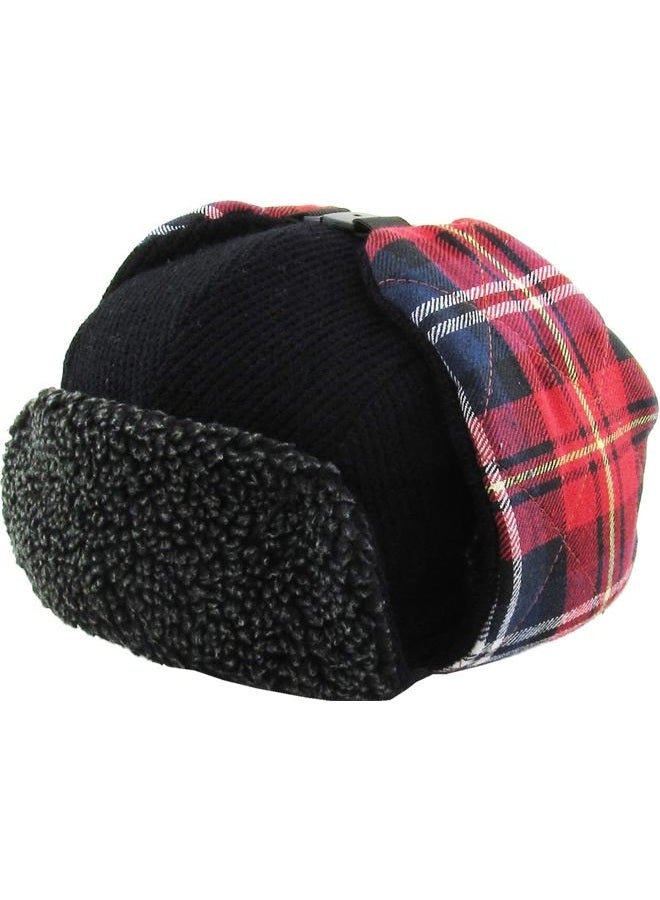 KBETHOS KBW-614 BLK Plaid Solid Aviator Trapper hat Trooper Ear Flaps Ushanka Eskimo Warm Winter Cold - Image 5