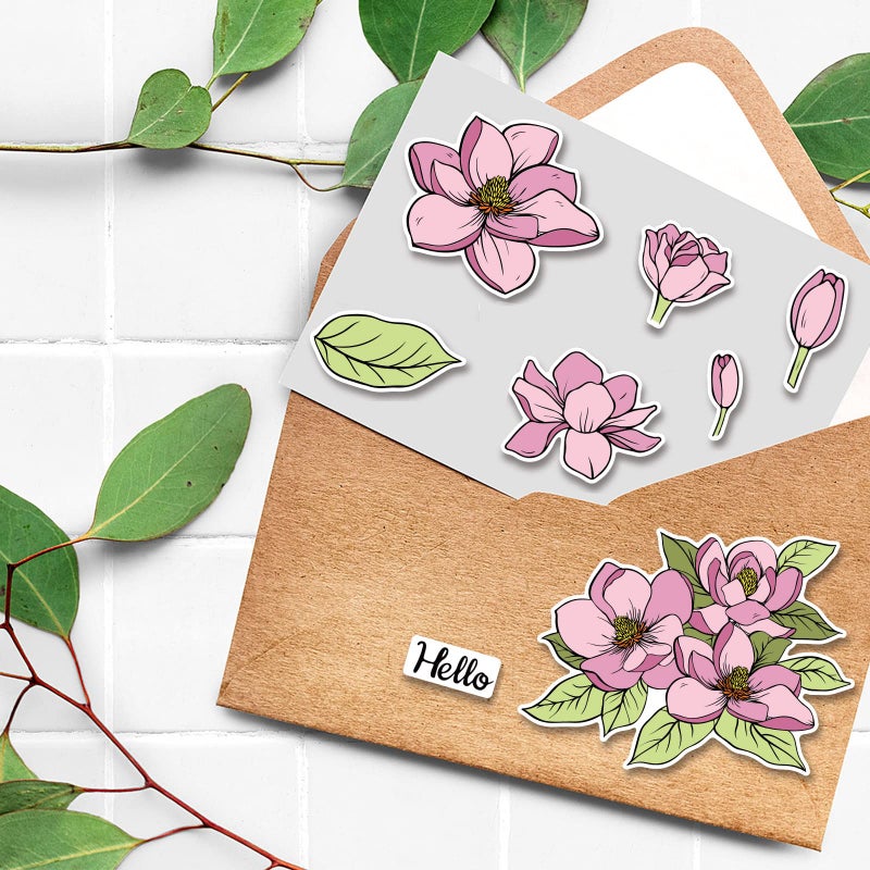 ORIGACH Realistic Magnolia Flower Stamps and Die and Layering Coloring Stencil Bundle for Card Making Album Arts Crafts Supplies - Image 4