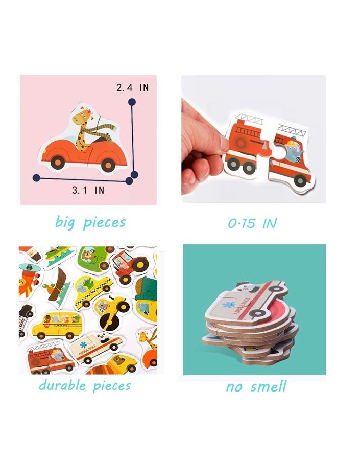 JZS Little Bado Cars Floor Puzzles for Kids Puzzles Age 3 4 5 6 Years Olds Boys and Girls Animals Jigsaw Puzzles Children Toddlers Easy Puzzles for 3 Year Old Match Puzzle - Image 4