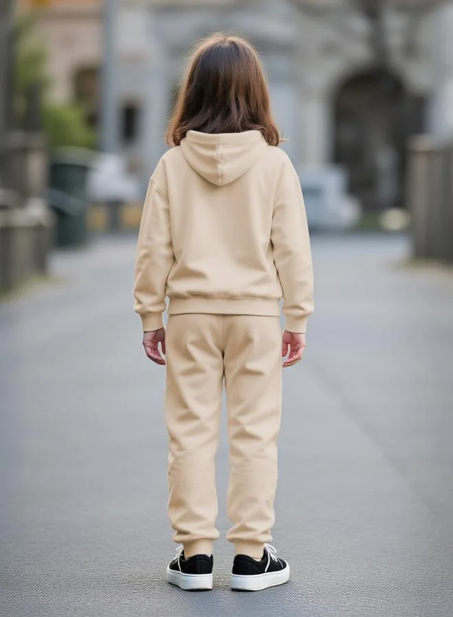 Take Two Printed Hoodie with Elastic Waist Jogger Set