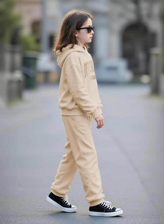 Take Two Printed Hoodie with Elastic Waist Jogger Set