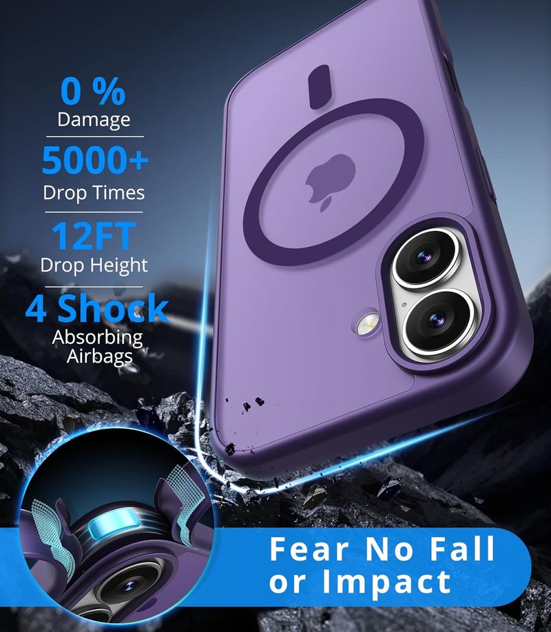 Vansdon Magnetic Case for iPhone 17 with 1 Protective Glass Compatible with MagSafe Military Standard Drop Protection Clear Matte Back Shockproof Phone Case for iPhone 17 - Image 2