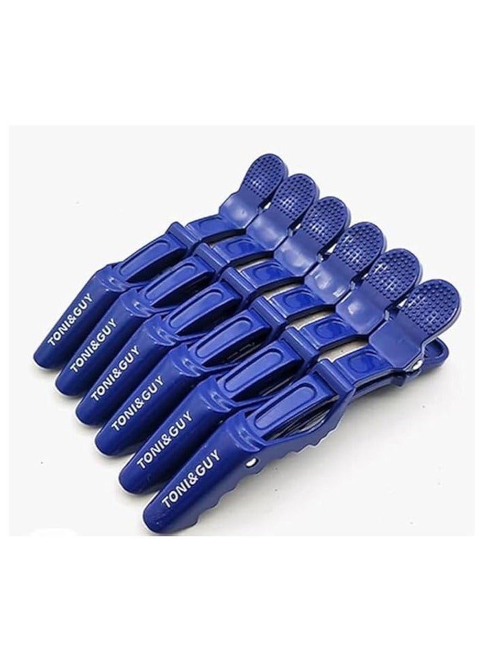 مشابك شعر على شكل تمساح لون ازرق 6 قطع - ازرق