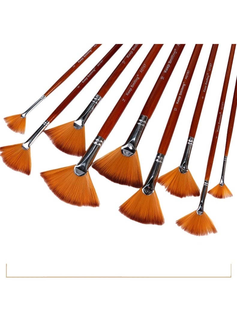 Keep Smiling 9PCS Professional Artist Brush Set for Oil, Acrylic & Watercolor - Image 3