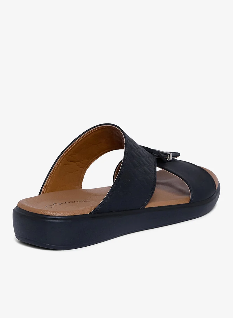 Geoomnii BLACK Geoomnii Men’s Arabic Sandals – Comfortable Casual Leather Slide Sandals for Everyday Wear for Men | Best Price UAE