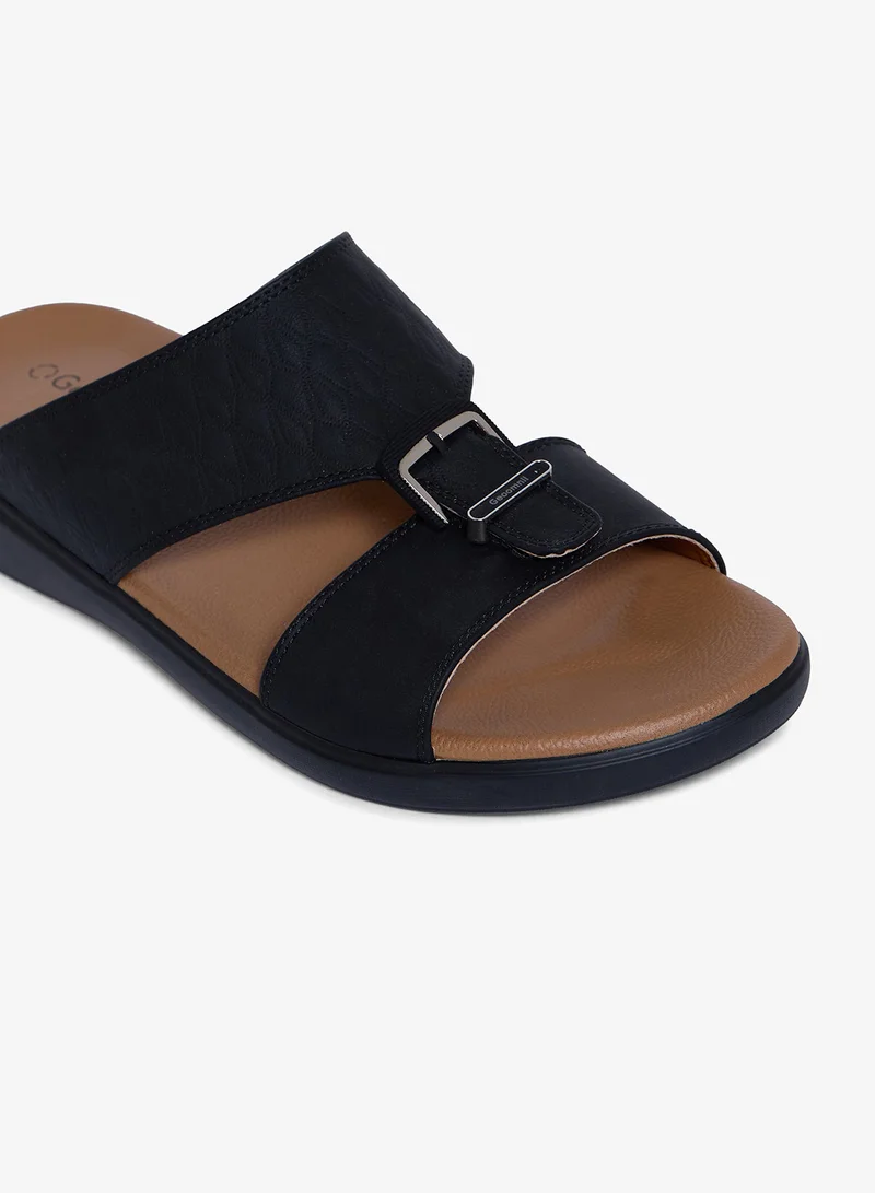 Geoomnii BLACK Geoomnii Men’s Arabic Sandals – Comfortable Casual Leather Slide Sandals for Everyday Wear for Men | Best Price UAE