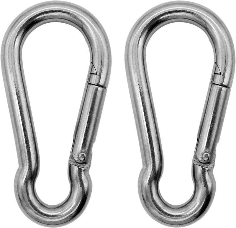 Outmate Marine Grade 316 Stainless Steel Carabiners Heavy Duty, Durable & Rust-Free Clips for Gym, Swing, Dog Leashes, Hammocks, Keychains, and More - Image 1